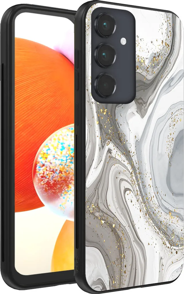Cover Samsung A14 Effetto Marmo Argento Smartphonica - Accessorio Fashion