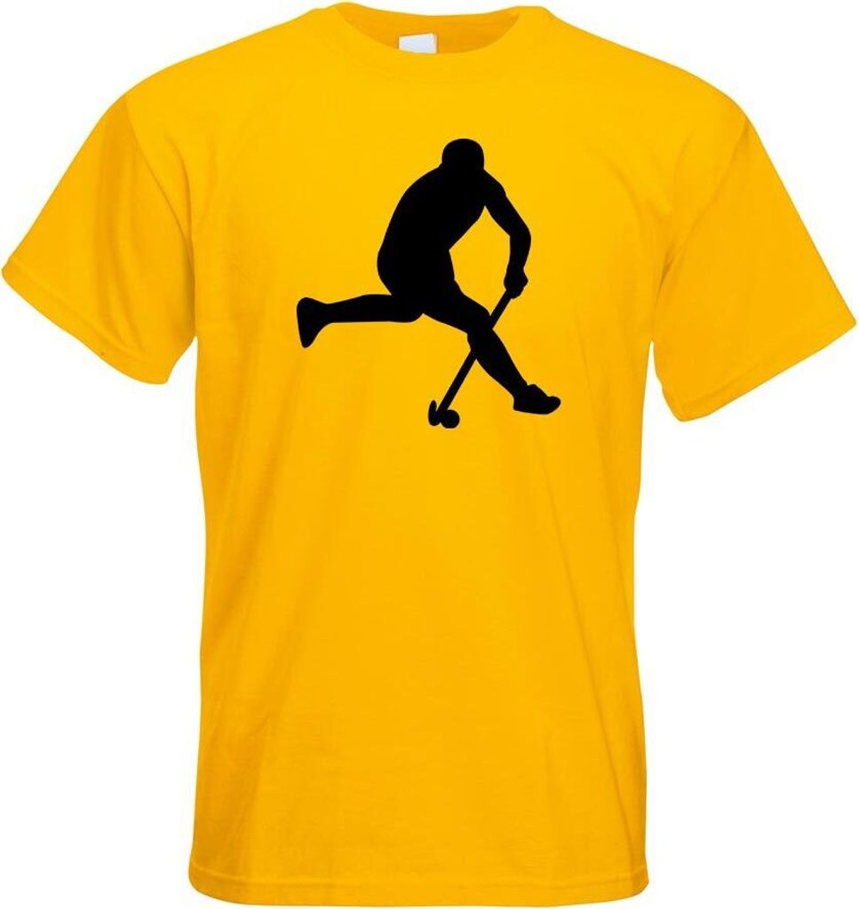 Kiwistar - T-Shirt - gelb - Hockey Ball Sportler Figur Motiv Bedruckt Funshirt Design Print - mit Motiv Bedruckt - Funshirt Design - Sport - Freize...