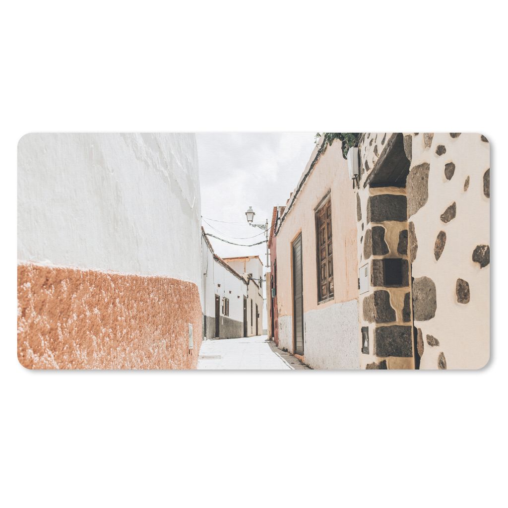 MuchoWow Mauspad Mousepad Sommer - Haus - Orange 60x30 cm - Mousepads - Maus Mat - Pad - Mausunterlage - Nachhaltig