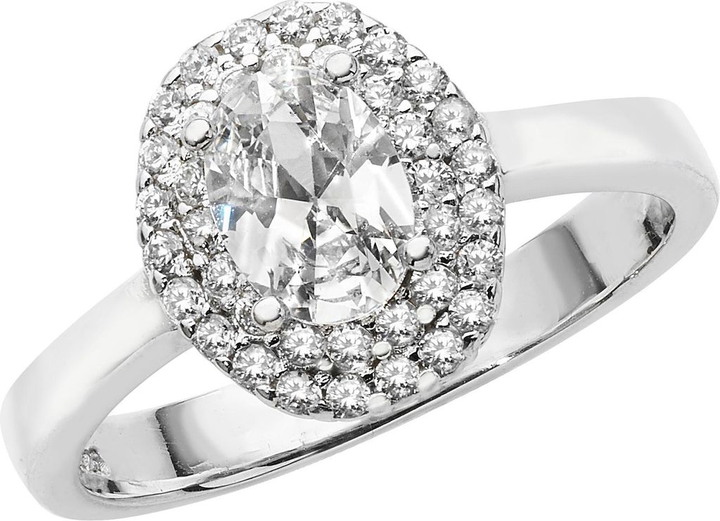 Eleganter 925 Sterling Silber Solitär Verlobung Damen - Ring mit Zirkonia, 55 (17.5); TRS22391RSO