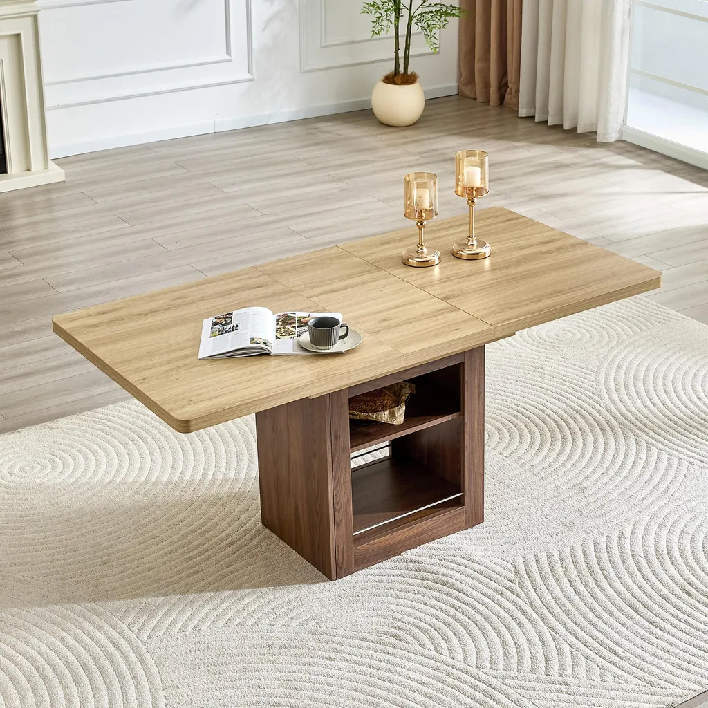 Table à manger gain de place extensible 130-160 cm avec rangement caché - 3