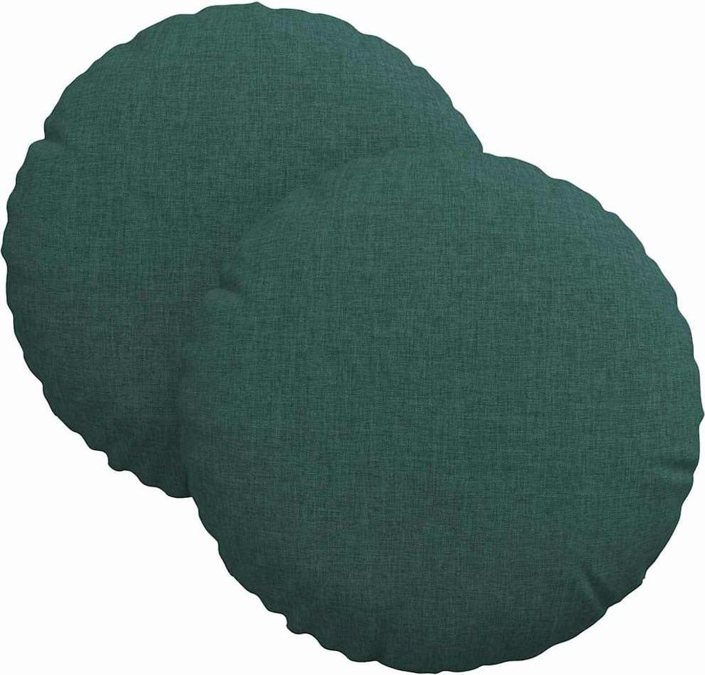 vidaXL Sitzkissen 2 pcs Dunkelgrün Ø30 x 13 cm Stoff