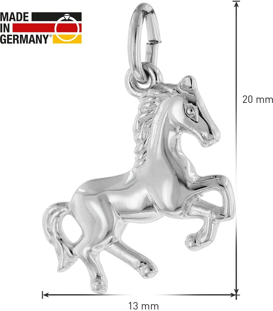 Bijou enfant cheval argent 925, collier ajustable avec médaille ciselée - 6