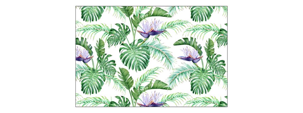 Muralo Fototapete 270 x 180 cm Vlies Tapete Wandtapeten moderne Wandbilder XXL Dschungel Blumen Monstera