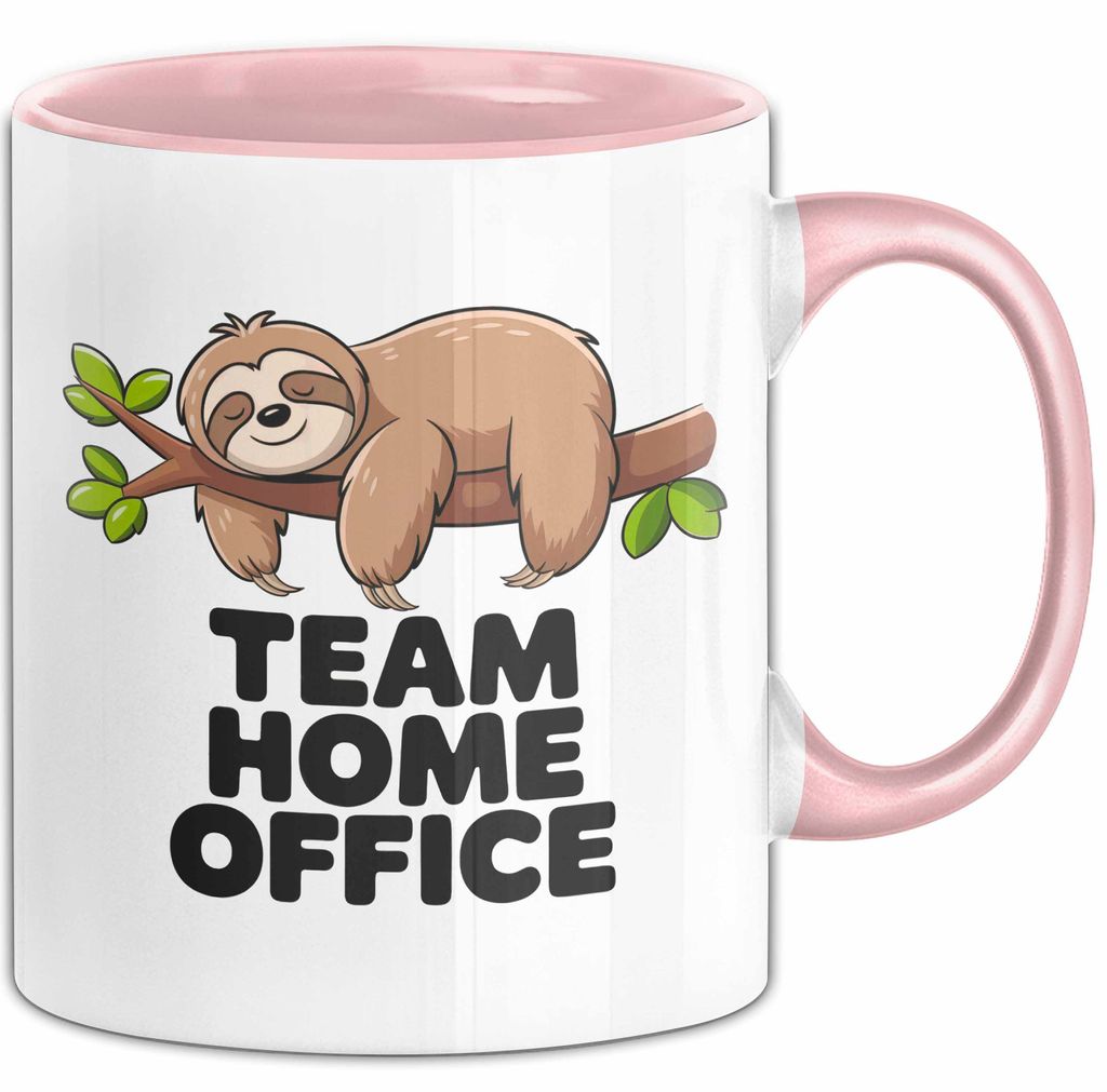 Bürokollege Faultier Tasse Geschenk Lustige Geschenkidee Team Home Office (Rosa)