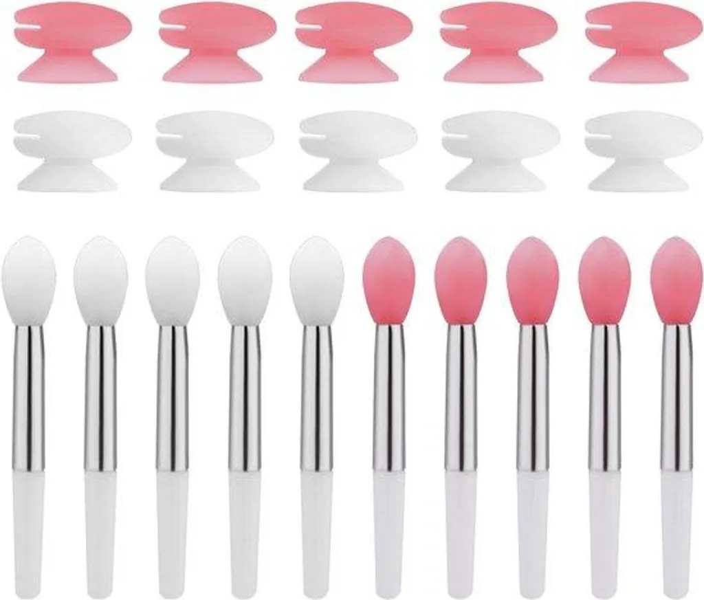 Pinceau à Lèvres Silicone avec Capuchon de Protection - Set de 2 Pièces