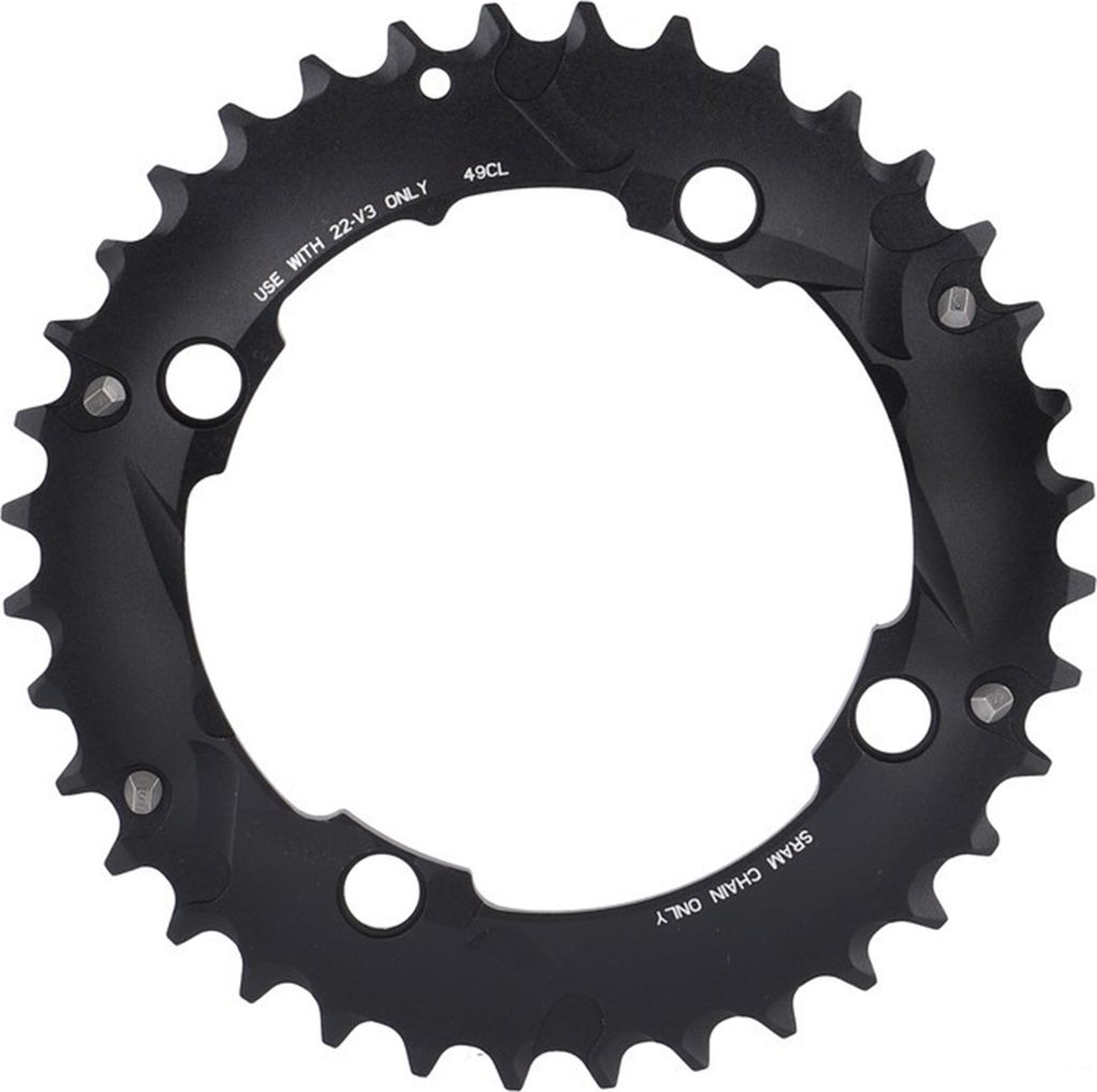 SRAM 11.6215.188.410 Chain Ring MTB 36T S1 104bcd chainline AL5, Blast Black, 2x10 No Pin, schwarz