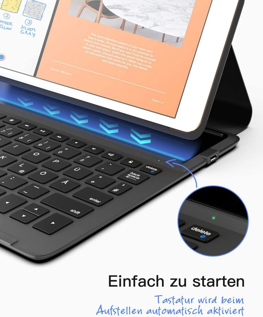 Inateck Ultraleichte Tastatur Hülle für 10,2 Zoll iPad 2021 Produktbild 5