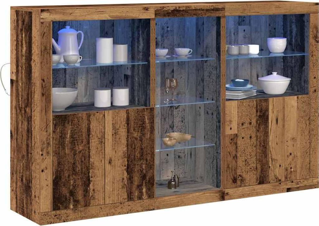 LED-Sideboard Altholz 162 x 37 x 100 cm Holzwerkstoff