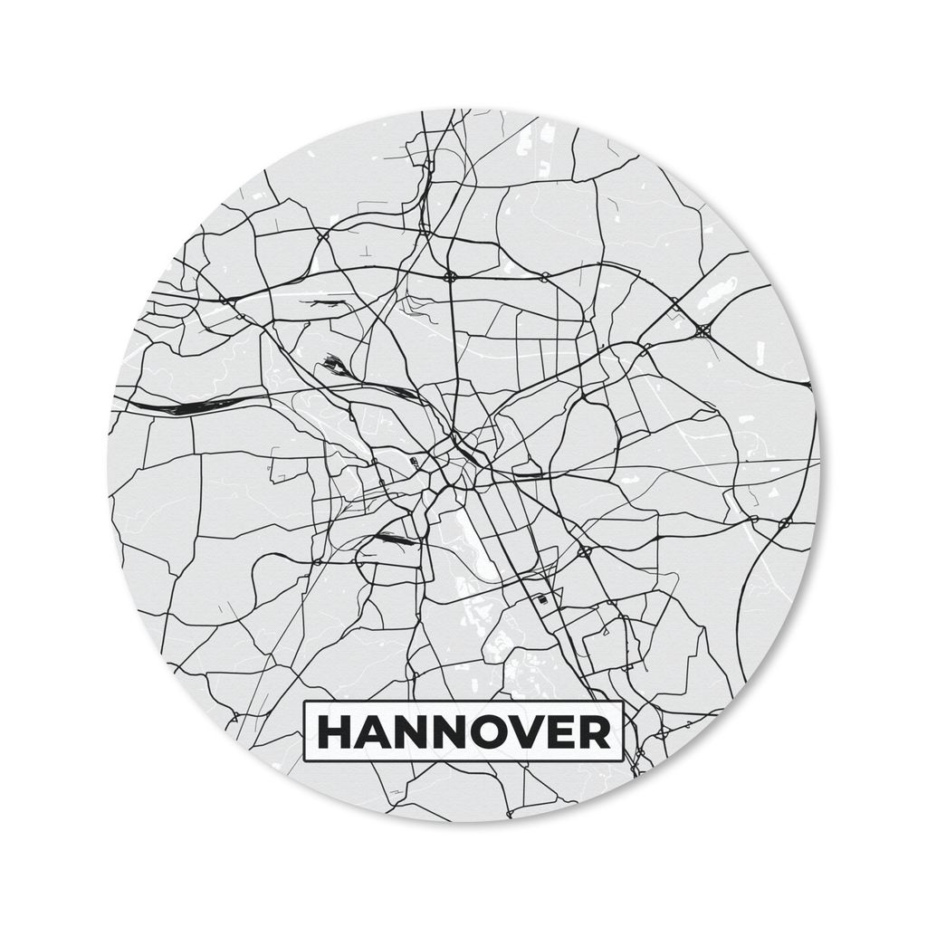 MuchoWow Mauspad Mousepad Deutschland - Stadtplan - Hannover - Karte 20x20 cm - Mousepads - Maus Mat - Pad - Mausunterlage - Schreibtischmatte