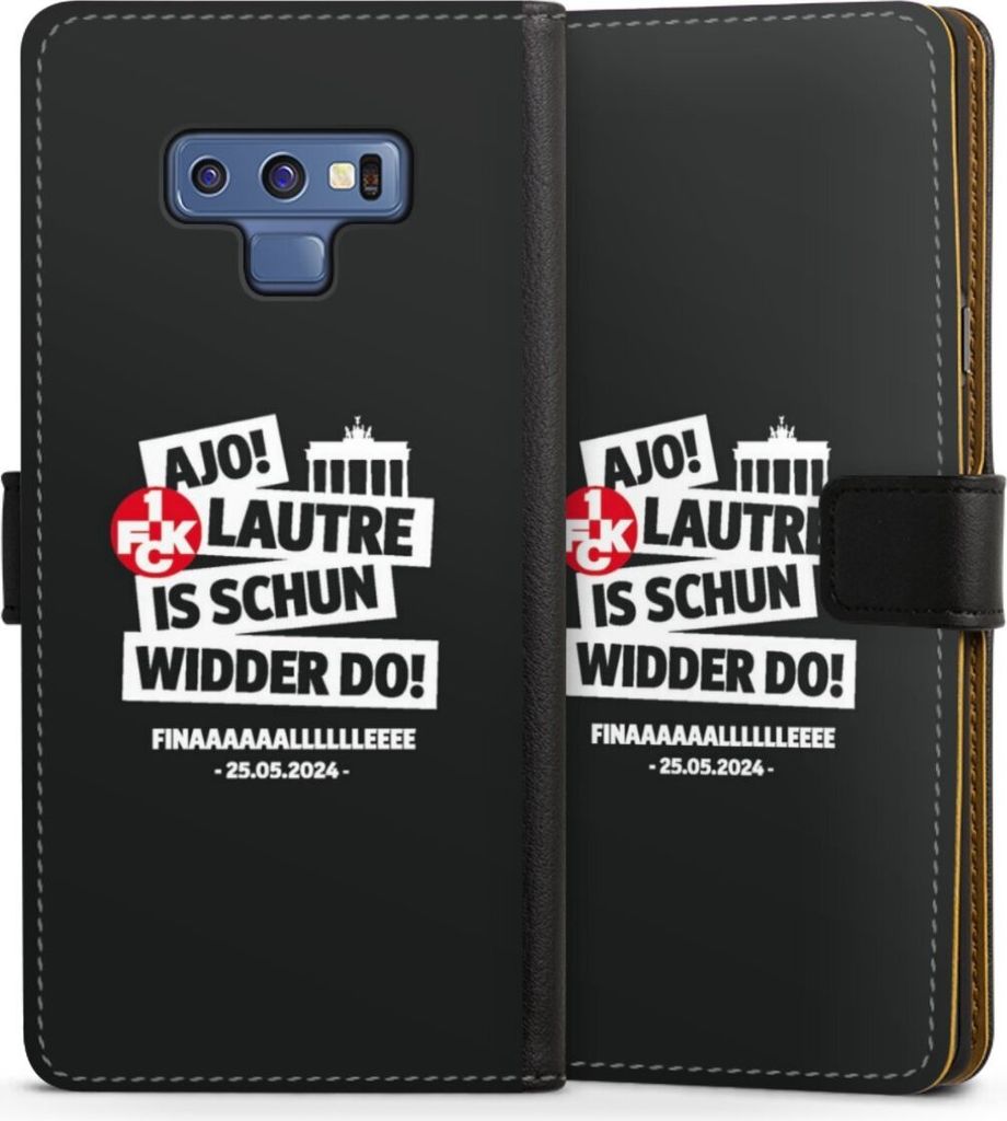 DeinDesign Klapphülle für Samsung Galaxy Note 9 Handytasche Lederhülle Tasche 1. FC Kaiserslautern 1. FCK Pokal Finale 2024