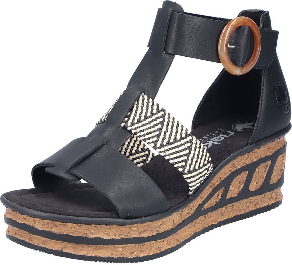 Rieker Sandalen - Schwarz Kunstleder : Normal : 38 Größe: 38 Weite: Normal