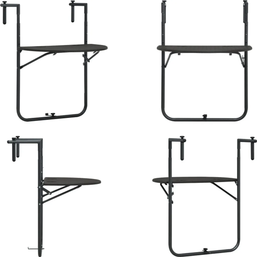 vidaXL Tavolo Pensile da Esterno Marrone Effetto Rattan 60 cm