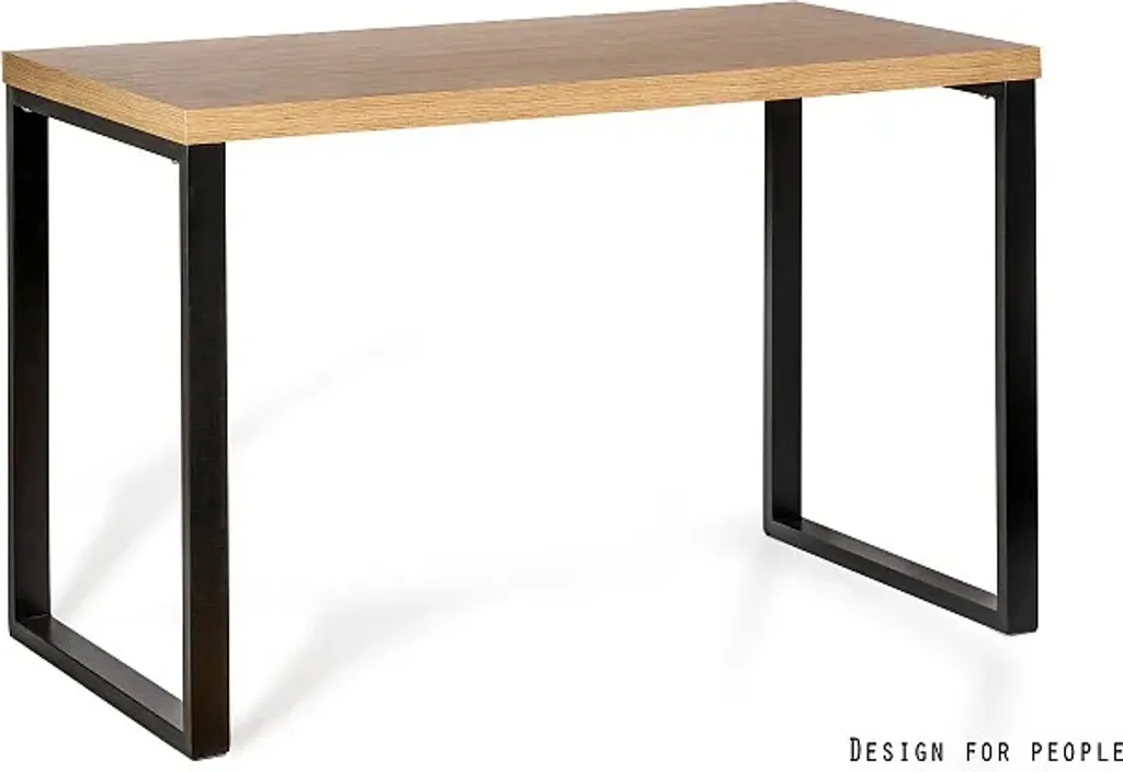 Bureau de Travail 120 cm Marron Noir TEO - Table de Bureau Moderne Chic