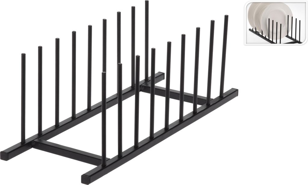 Organizer per piatti e coperchi in metallo nero, stile Immagine del prodotto 