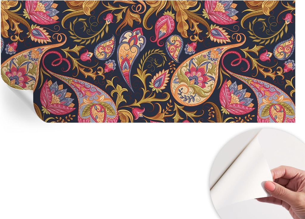 Selbstklebende Wandtapete - Dekorative Tapete für Wohnzimmer - Klebefolie für Wandbilder - Tapetenfolie für Wanddekoration - 208x146 cm - Buntes...
