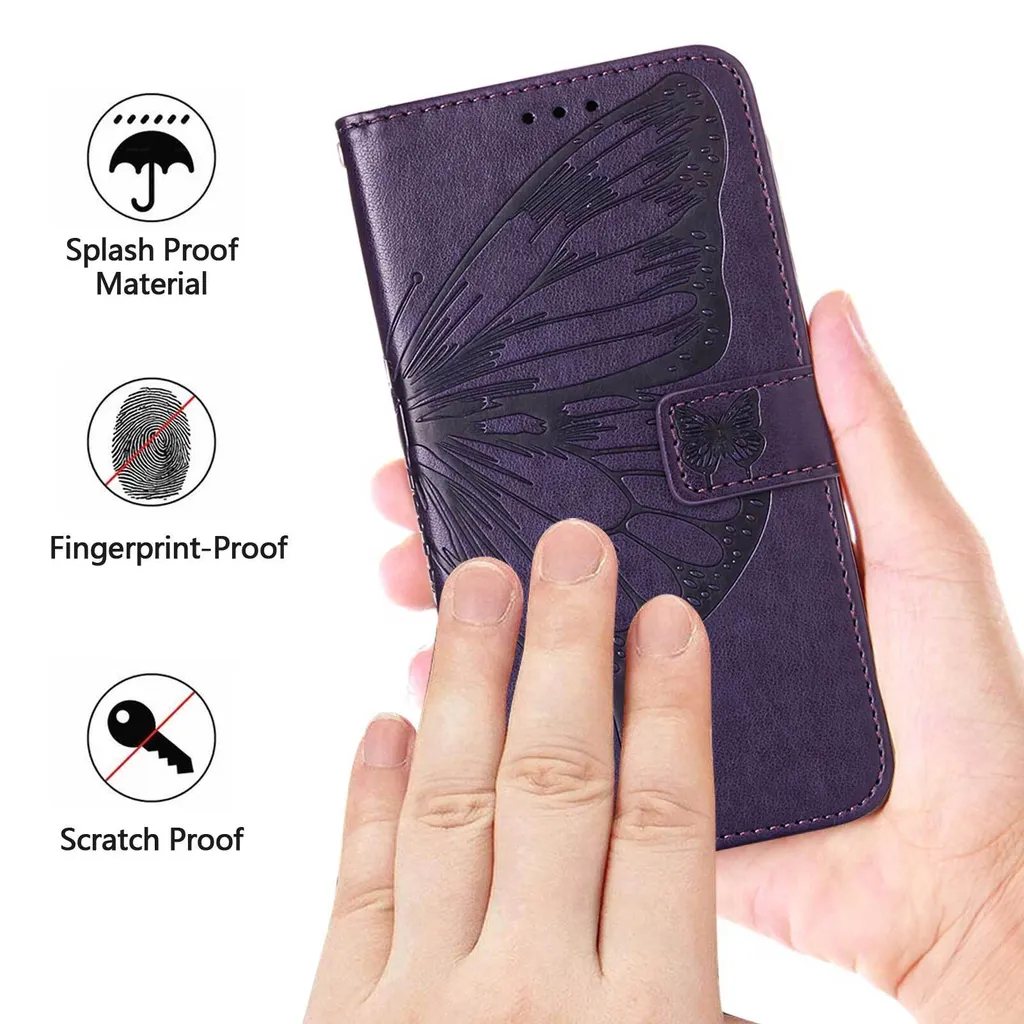 Custodia Samsung A05S Viola Farfalla - Pelle Flip Elegance Edition - 5
