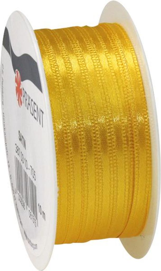 Zierband Satin 10m 3mm gelb 3870310-605 von PATTBERG