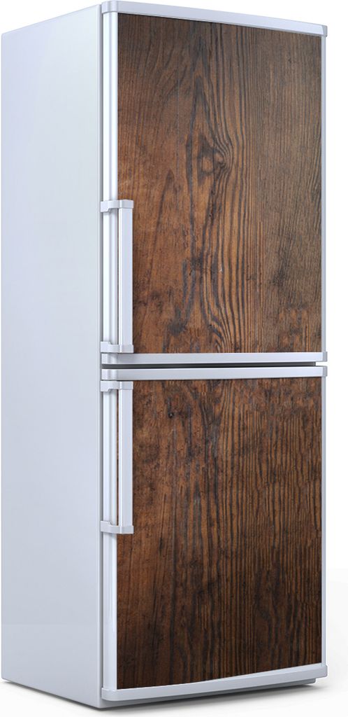 Kühlschrankdekoration 70x180 cm Aufkleber auf dem Kühlschrank - Dunkle Holz