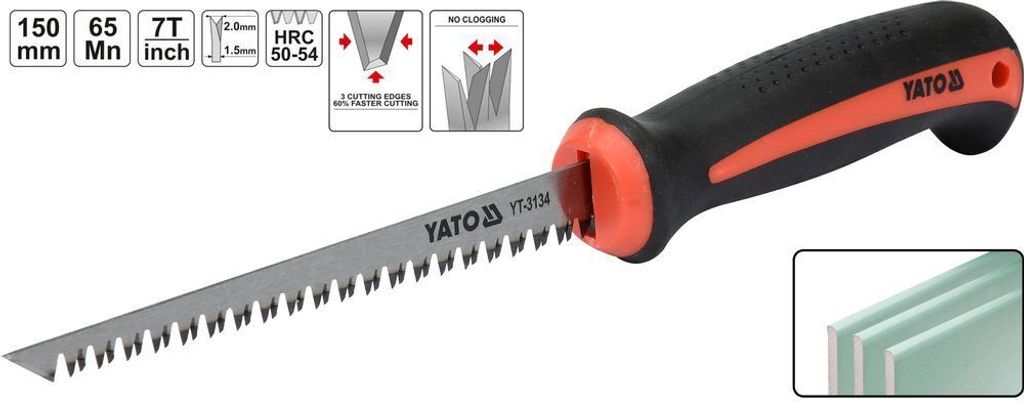 Rigipsplattensäge 150 mm Gipskarton Trockenbau Handsäge Produktbild 