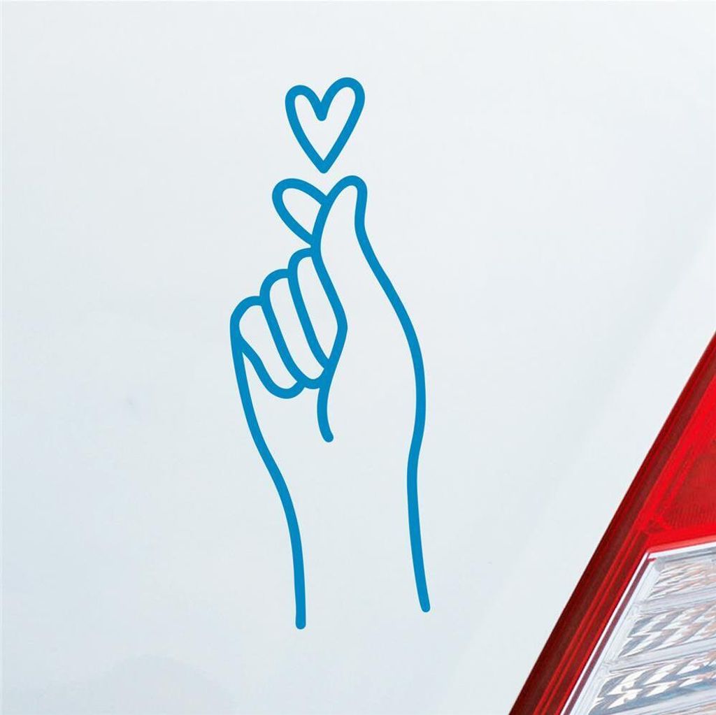 HUURAA! Auto Aufkleber K-POP Finger Heart Fingerherz Fun Produktbild 