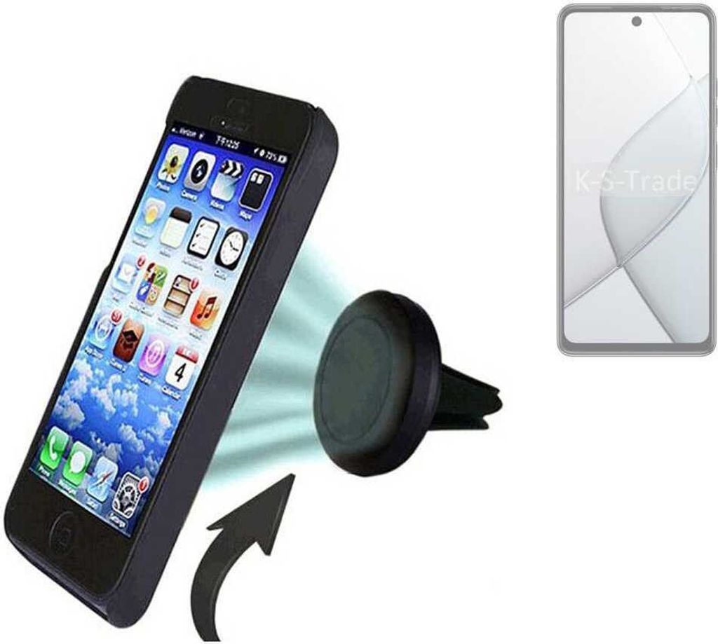 K-S-Trade kompatibel mit Tecno Spark 20 Pro 5G Auto Handy Halterung KFZ Halter Lüftungsgitterhalterung Air Vent mount Smartphone Halter