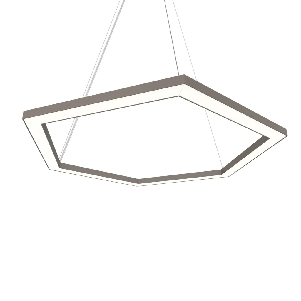 Suspension ESAGONO D60 finition brillante - Luminaire moderne uni, Blanc