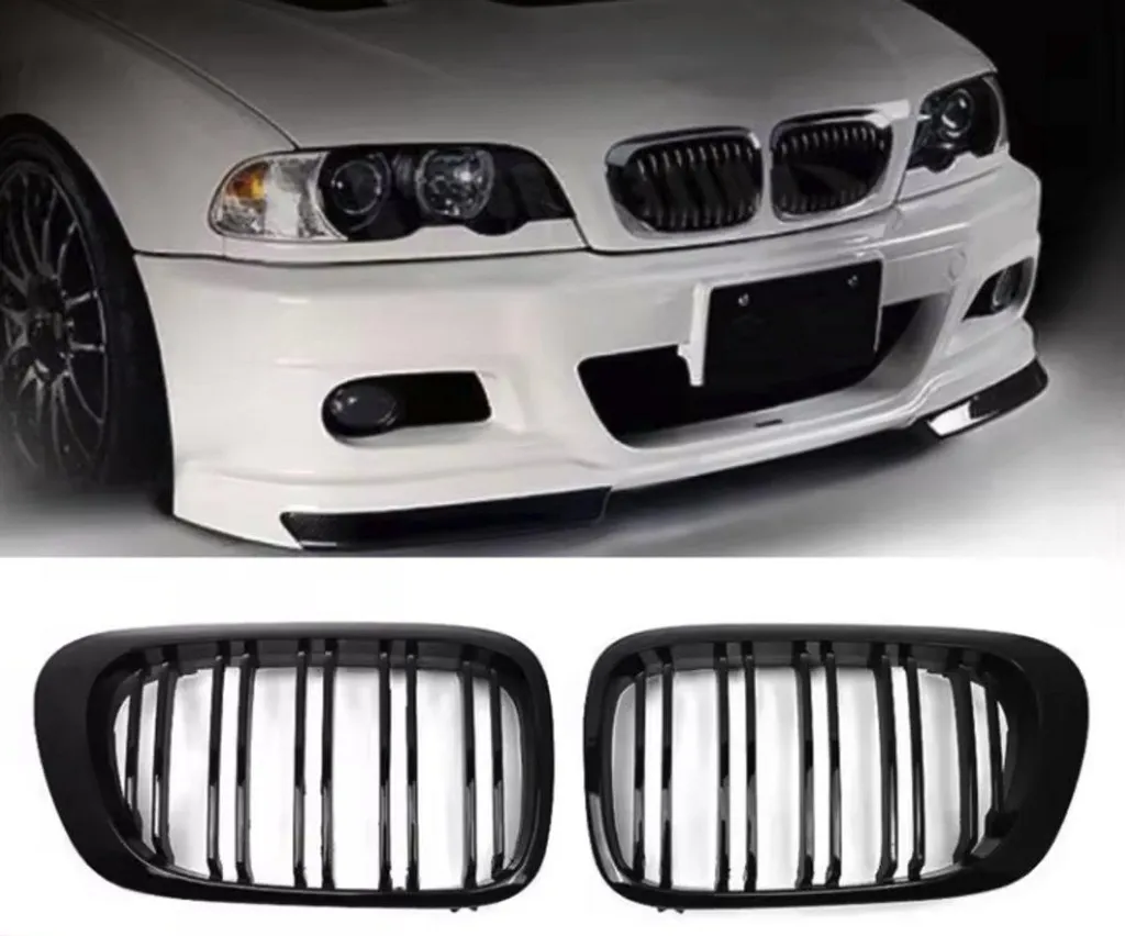 Calandre double barre noir brillant pour BMW Série 3 E46 M3 1998-2004