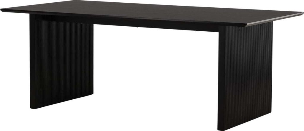 FURNLUX Esstisch Vail Schwarz 200cm / Hauptfarbe: Schwarz / Abmessungen: 200 x 100 x 75 cm