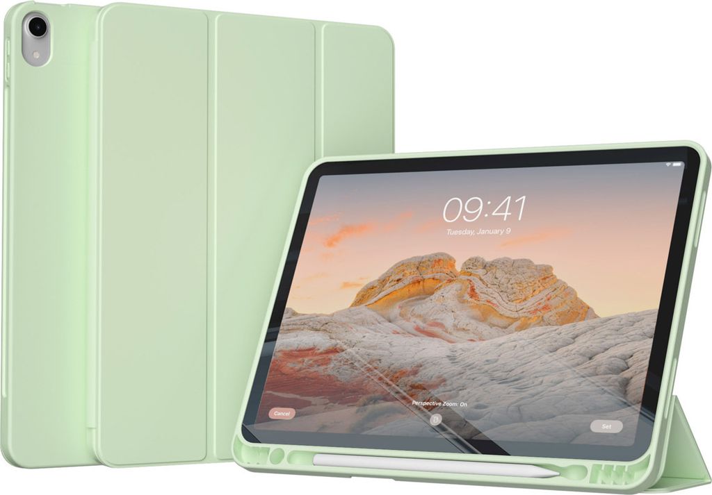 Accezz Smarte Klapphülle aus Silikon iPad Air 11 Zoll (2025) M3 / (2024) M2 / Air 5 (2022) / Air 4 (2020) - Hellgrün