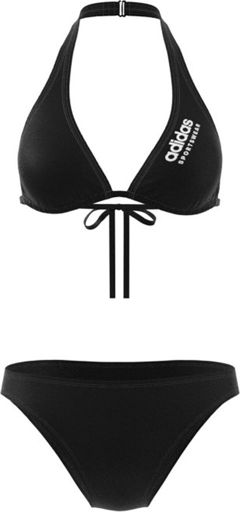 Adidas NECKHOLDER BIKINI Damen Badeanzug Zweiteiler Schwarz L