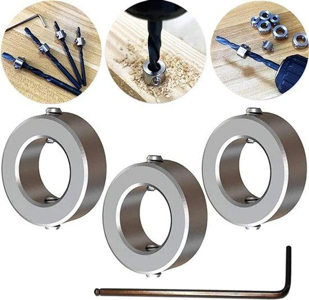 Lot de 3 butées de profondeur 16mm avec bague de serrage dynamométrique
