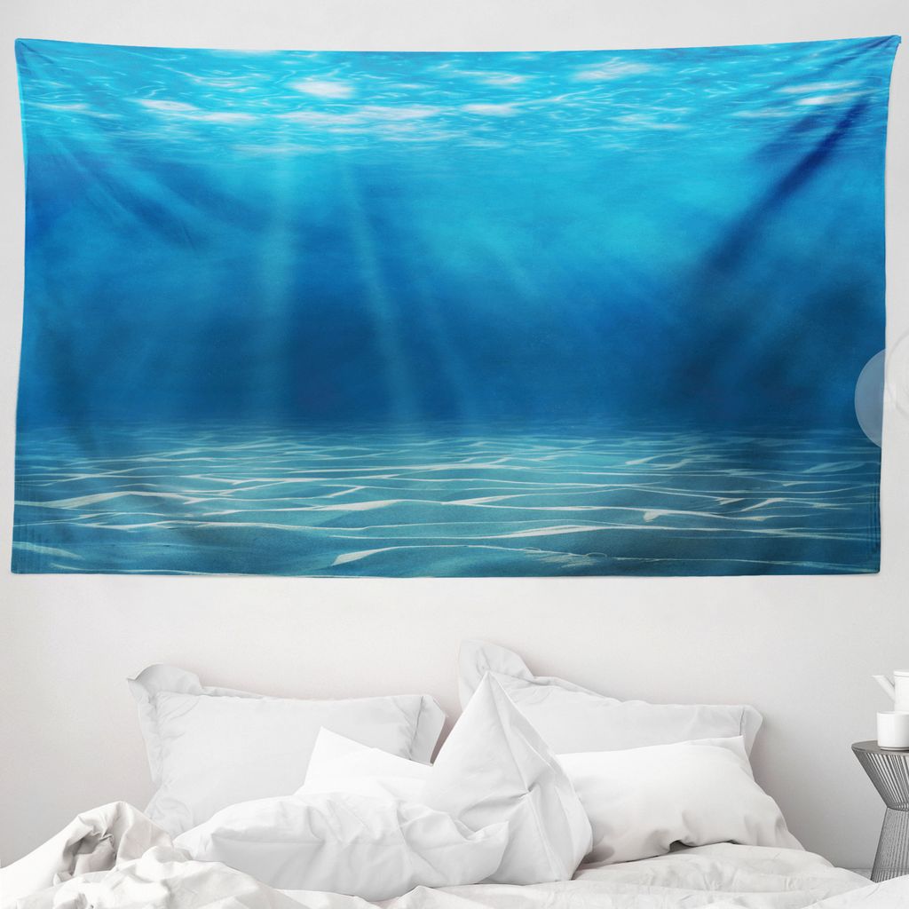 ABAKUHAUS Ozean Wandteppich, Unterwasser-Wildnis aus Weiches Mikrofaser Stoff Waschbar ohne Verblassen Digitaldruck, 230 x 140 cm, Türkis Blau