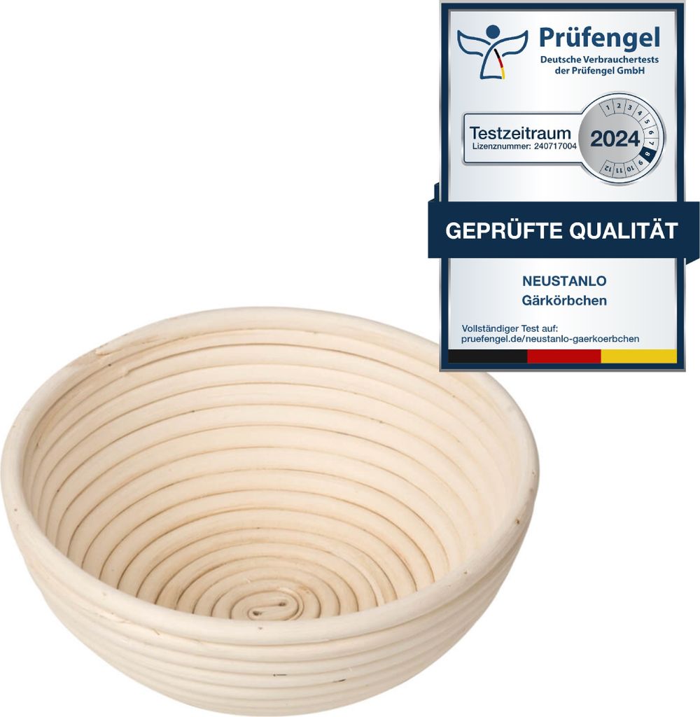 Neustanlo | Gärkörbchen | Peddigrohr | für Teig bis 1 kg | Ø 23 cm