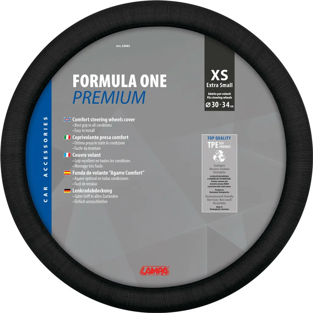 Coprivolante Lampa Formula 1 XS 30-34cm Nero - Qualità Italiana