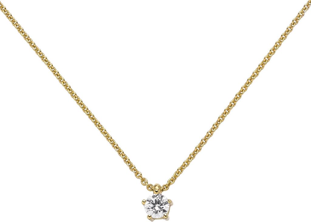 Collier Ankerkette mit Anhänger Solitär Diamant Brillant Produktbild 