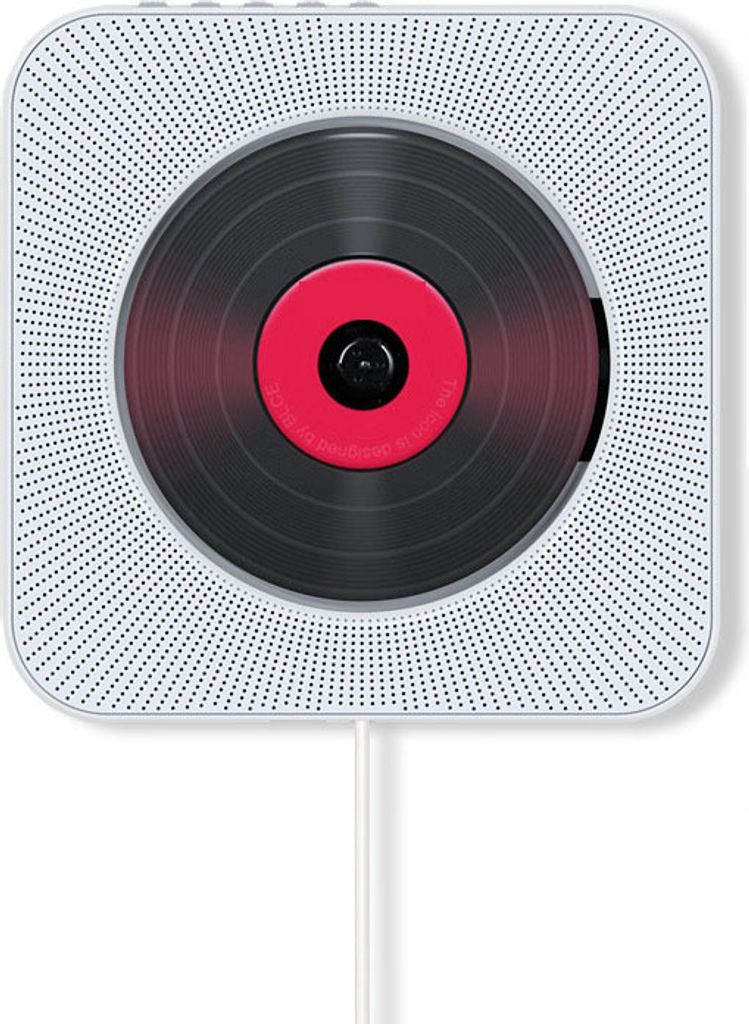 ZELURXX Wandmontierter Bluetooth CD Player, Multifunktionaler Player, USB Buchse, FM, drahtlose Fernbedienung, Kabelzugschalter, 18,9 x 18,9 x 3,7 cm
