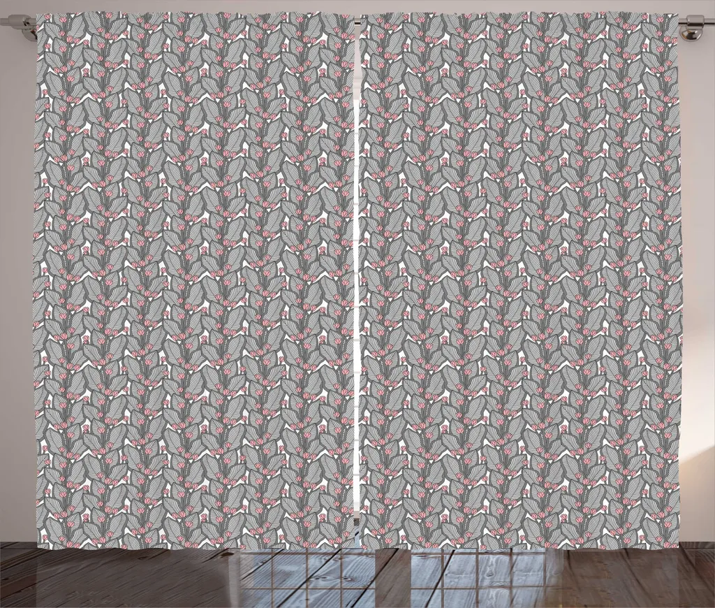 Rideau occultant léger pour vis-à-vis, motif rustique tulipes 280x225cm