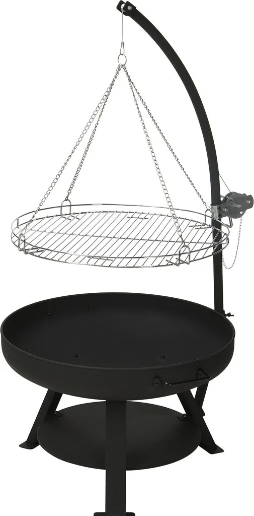 Brasero cheminée de jardin en métal avec pare-étincelles 60x127 cm Vaggan