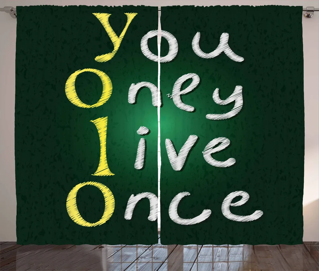 Tenda Arredo ABAKUHAUS YOLO Verde Smeraldo 280x175 cm Stile Rustico