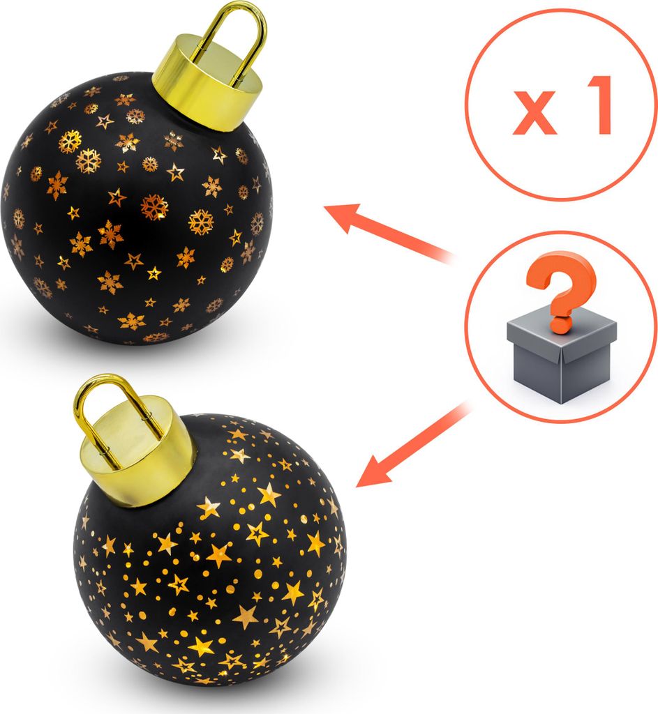 LED Weihnachtskugel zum Stellen matt schwarz mit Timer