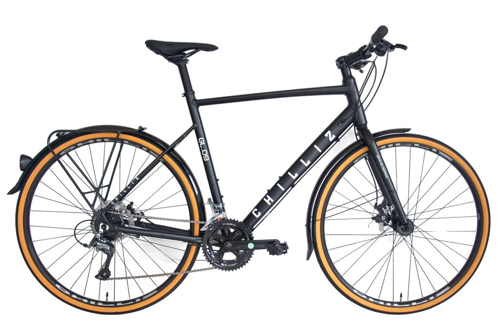 CHILLIZ Gravelbike 28 Zoll GL.09 schwarz-matt Rahmenhöhe 57 cm Damen Herren 16 Gänge mech. Scheibenbremse Schutzbleche