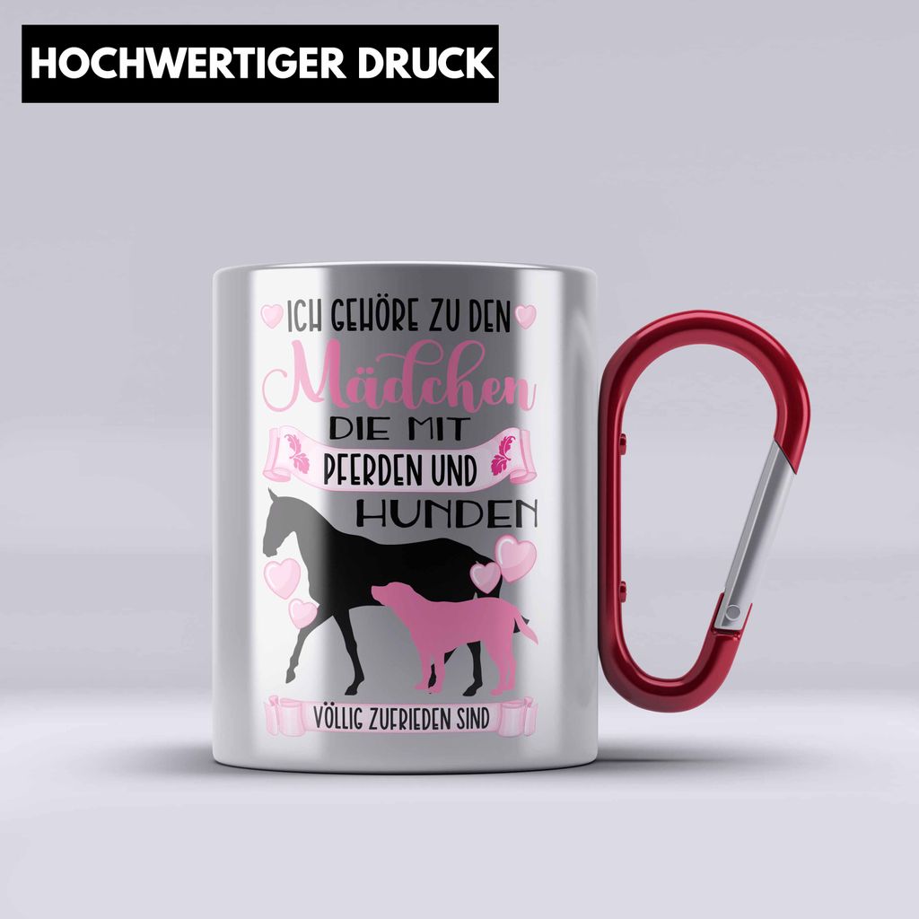 Trendation Tasse „Die Mit Dem Hund Geht“ - Lustige Sprüche Für Hundefreunde, Blau, Spülmaschinenfest