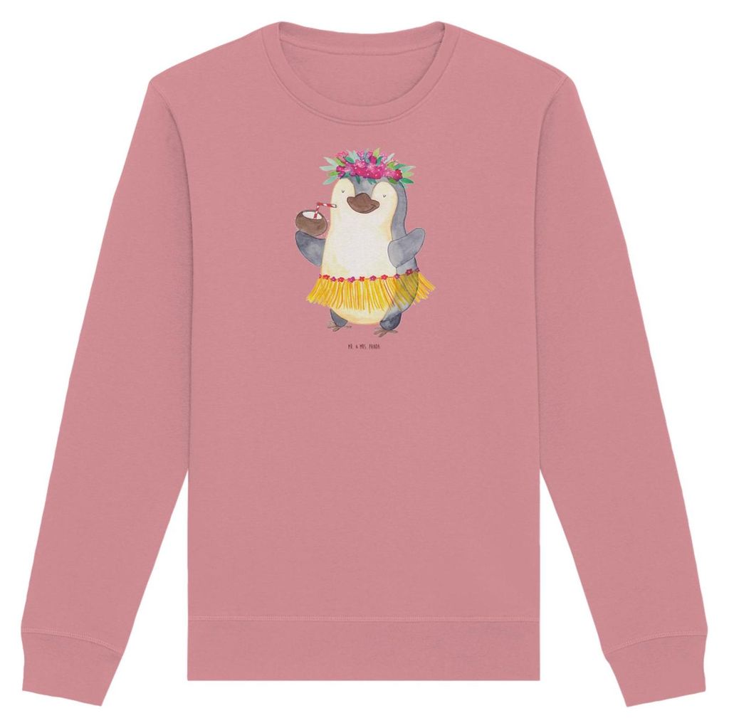Mr. & Mrs. Panda Baumwoll Sweatshirt Pinguin Kokosnuss Größe S - Canyon Pink - Geschenk, Erholt, Pullover, Pinguine, Sweater, Urlaub, Hawaii, Fer...