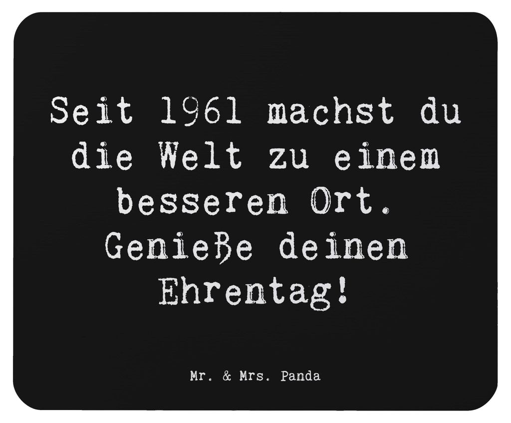 Mr. & Mrs. Panda Mousepad Spruch 1961 Geburtstag Freuden - Schwarz - Geschenk, Mouse Pad, machst die Welt, Mauspad, Happy Birthday, Geburtsjahr, la...
