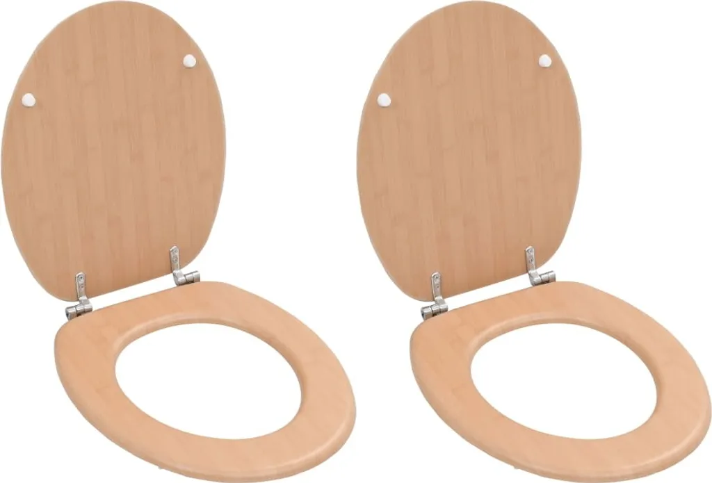 Set 2 Copriwater Effetto Bambù vidaXL - Arredo Bagno in MDF - 16