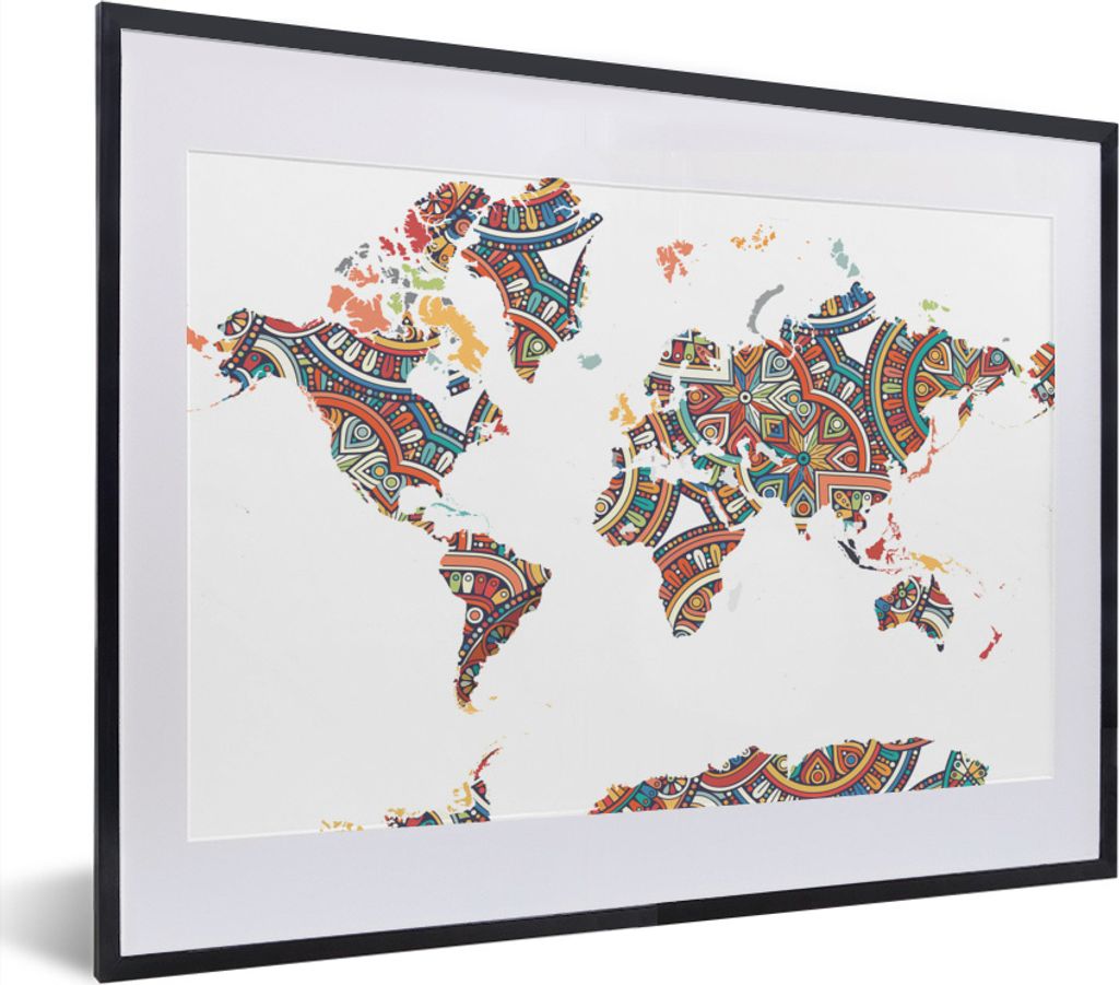 MuchoWow® MuchoWow® Gerahmtes Poster Weltkarte - Dekoration Produktbild 