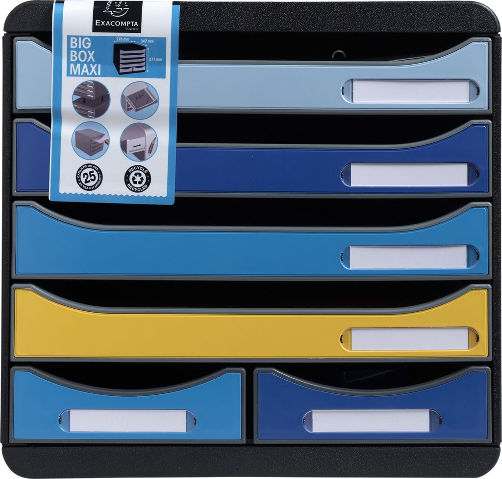 Exacompta Schubladenbox BIG BOX MAXI 6 offene Schubladen Produktbild 