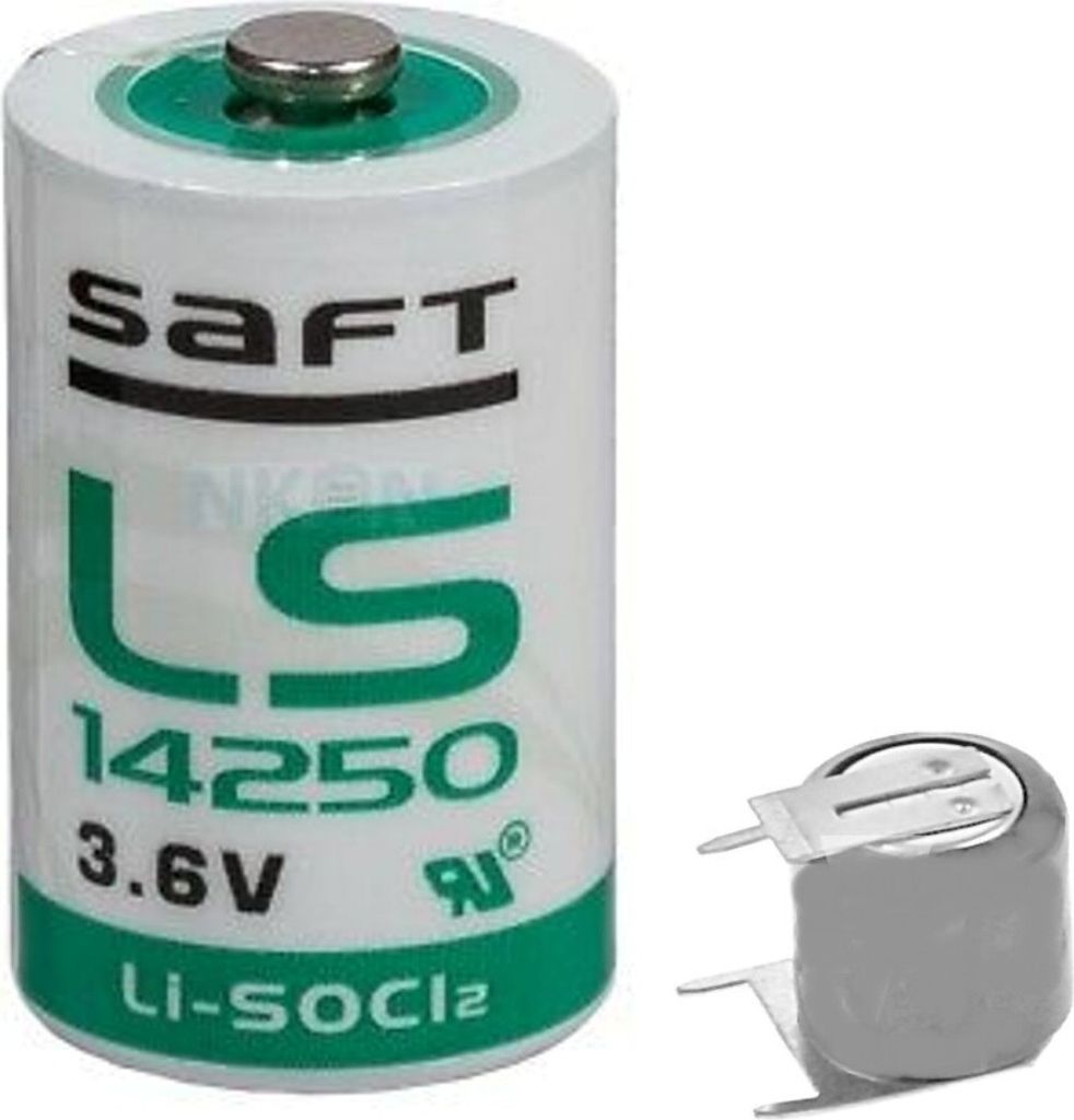 Saft Batterie LS14250 1/2 AA Lithium-Thionylchlorid 3,6 V mit Print Pin 2 +/- -