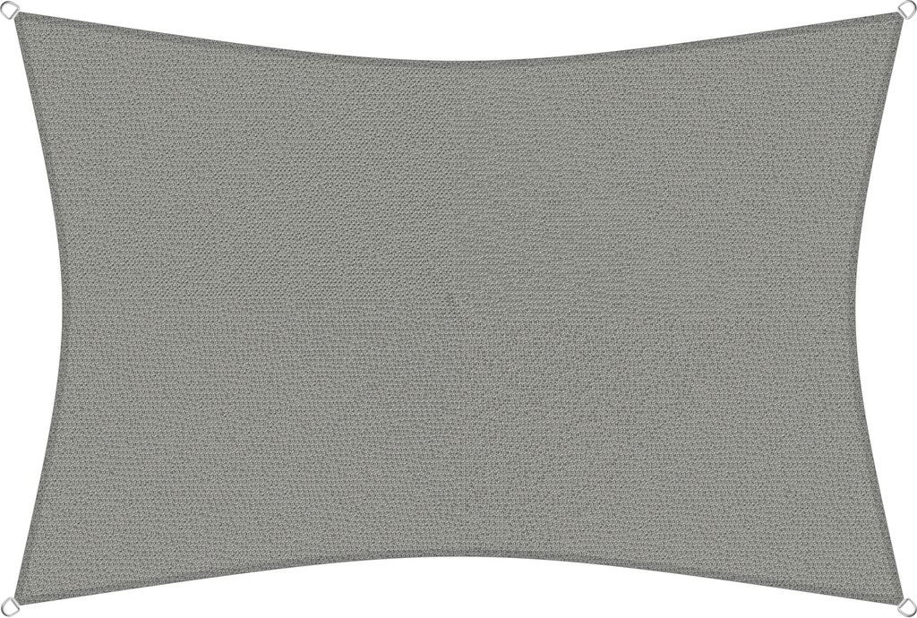 sunprotect 83239 Professional Sonnensegel, 6 x 4 m, Rechteck, wind- & wasserdurchlässig, grausilber